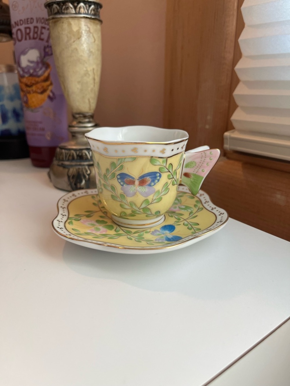 Formalities by Baum Bros butterfly espresso cup & saucer